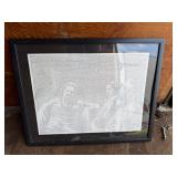 Framed Hand-Lettered Text Portrait Art, The Big Lebowski Script Calligram