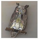 Zuni Owl Multi-Inlay Pin/Pendant Signed by Ed & Pablita Quam