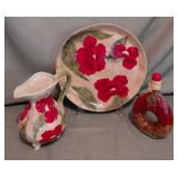 Italian Platter and Matching Pitcher, Glass Jar with Peppers