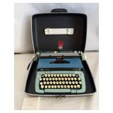 Smith-Corona Galaxie Twelve Portable Typewriter: Blue Manual Typewriter with Case
