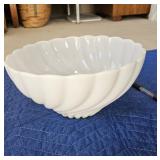 Hazel-Atlas Alpine Swirl Milk Glass Serving Bowl - Estate Sales Warehouse (GR)