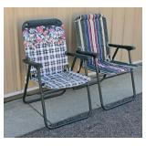 Two Padded Folding Chairs