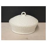 Vintage Belleek Everyday Ireland China Casserole Dish - 10"