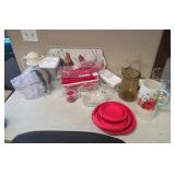 Variety of Pitchers, Platter, and Household Kitchen Items - New OXO Cups