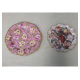 Hand Painted Floral Dish and Franklin Mint Rose Dish