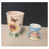 Spode Floral Cup and DWS Egg Coddler