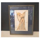 Vintage Vargas Girl Framed and Matted Print - 12 x 15