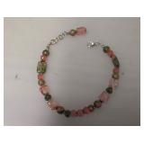 Rhodochrosite and 925 Sterling Bracelet