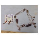 Copper and Jasper Necklace with Copper and Rhodochrosite Earrings