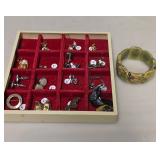 Tray of Vintage Jewelry - Lots of Cufflinks