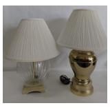 2 Working Lamps - 1 Glass, 1 Brass