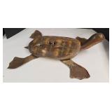 Primitive Style Driftwood and Metal Turtle Statue