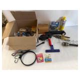 Hardware & Tools Lot: Wiss Snips, Digital Angle Gauge, Silicone Spray & Assorted Fasteners