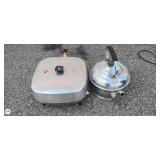 Vintage Electric Skillet and Stainless Steel Kettle Set