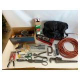 Hardware, Tools & Extension Cord Lot: Craftsman Sander Belts, Pipemaster Wrench & Hand Tools
