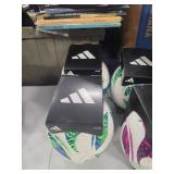 Mixed Lot of 9 Adidas Major League Soccer Size 5 Club Soccer Balls - White, Silver, Berry Purple