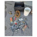 Vintage Metal Tool Chest on Wheels Full of Hand Tools