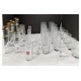 Glasses - 4 Pilsner, 3 Beer Glasses, 6 Cordial, 9 High Balls, 5 Low Balls, 1 Champagne