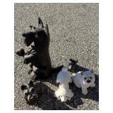 Vintage Cast Iron Scottie Dog Doorstop, Terrier Coin Bank, & Figurine Lot