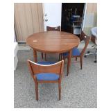 Mid-Century Modern Round Walnut Dining Set