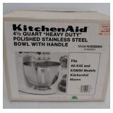 Kitchen Aid 4.5 Qt Heavy Duty Polished Stainless Steel Bowl with Handles