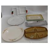6 Platters - Ceramic, Porcelain, Steel, Glass, Wood
