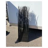 Black Painted Willow Reed Decorative Floor Screen