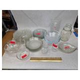 Small Collection of Vintage Glass Tableware/Servingware