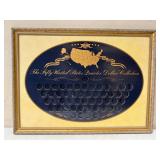 Framed 50 State Quarter Collection Display Board: Wall Mounting Collector Frame