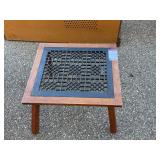 Vintage Cast Iron Floor Grate Accent Table/ Stool