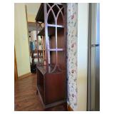Antique Mahogany Cutout Sides Shelving Unit for Books and Decor
