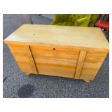 Lane Vintage Mid-Century Modern Blonde Oak Cedar Chest with Bottom Drawer