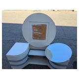 Williamsport Furniture Co. Art Deco Painted Vanity Desk, Large Round Mirror