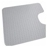 Clear Textured Protective Chair Floor Mat with Contoured Cutout- Like New - Potterville