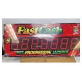 New Michigan Lottery "Fast Cash" Light-Up Progressive Jackpot Sign by Carmanah, 37" in Box