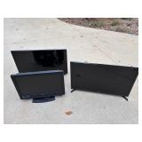 Lot of 3 Flat Screen TVs Televisions Sylvania - Samsung - Sharp