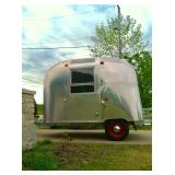 Rare Custom-Built Compact Airstream-Style Aluminum Travel Trailer - Nearly Complete Interior