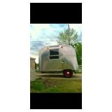 Rare Custom-Built Compact Airstream-Style Aluminum Travel Trailer - Nearly Complete Interior - photo
