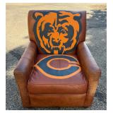 One-of-a-Kind Chicago Bears Hand-Painted Leather Armchair - Custom Upcycled Furniture - photo 2