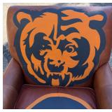 One-of-a-Kind Chicago Bears Hand-Painted Leather Armchair - Custom Upcycled Furniture - photo 6