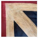 Custom Upcycled Black Leather Armchair & Ottoman - Hand-Painted British Union Jack Design - photo 4