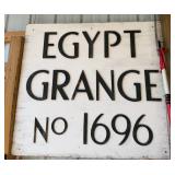 Vintage Egypt Grange No. 1696 Large Wooden Lodge Sign - Raised Black Lettering - photo 2