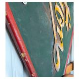Large Vintage - Station - Print Shop Sign - Diamond-Shaped Metal Advertising w/ Raised Letterin - ph