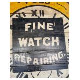 Large Hand-Painted Wooden Advertising Sign - Fobs Watches, Clocks & Corner Drug Store - photo 5