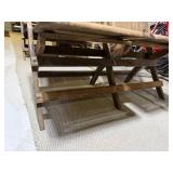 Antique Heywood-Wakefield Wooden Ship Chairs - Nautical Folding Double Seat - Set of 3 Pairs - photo