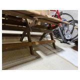 Antique Heywood-Wakefield Wooden Ship Chairs - Nautical Folding Double Seat - Set of 3 Pairs - photo