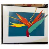 Large Signed Paradise Found Bird of Paradise Floral Art Print - Framed Contemporary Artwork