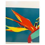 Large Signed Paradise Found Bird of Paradise Floral Art Print - Framed Contemporary Artwork - photo 
