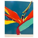 Large Signed Paradise Found Bird of Paradise Floral Art Print - Framed Contemporary Artwork - photo 