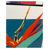 Large Signed Paradise Found Bird of Paradise Floral Art Print - Framed Contemporary Artwork - photo 